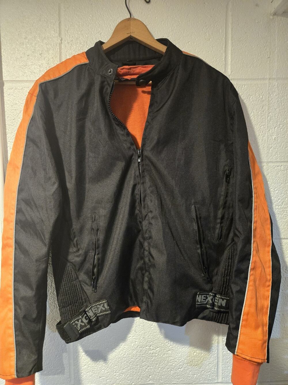 Nexen Motorbike Jacket Black Orange Removeable Lining Size Mens M